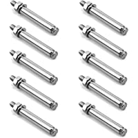 behone 10 piezas acero inoxidable Tornillos de expansión(M8 x 60 mm)- hexagonal externa de expansión Tornillo- perno de…